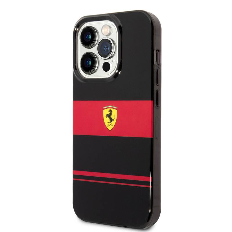 Apple iPhone 14 Pro Max Kılıf Ferrari Orjinal Lisanslı M-safe Şarj Özellikli Yatay Çizgili Dizayn Kapak - 2