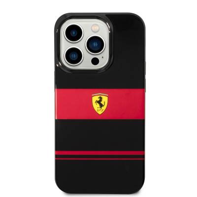 Apple iPhone 14 Pro Max Kılıf Ferrari Orjinal Lisanslı M-safe Şarj Özellikli Yatay Çizgili Dizayn Kapak - 3
