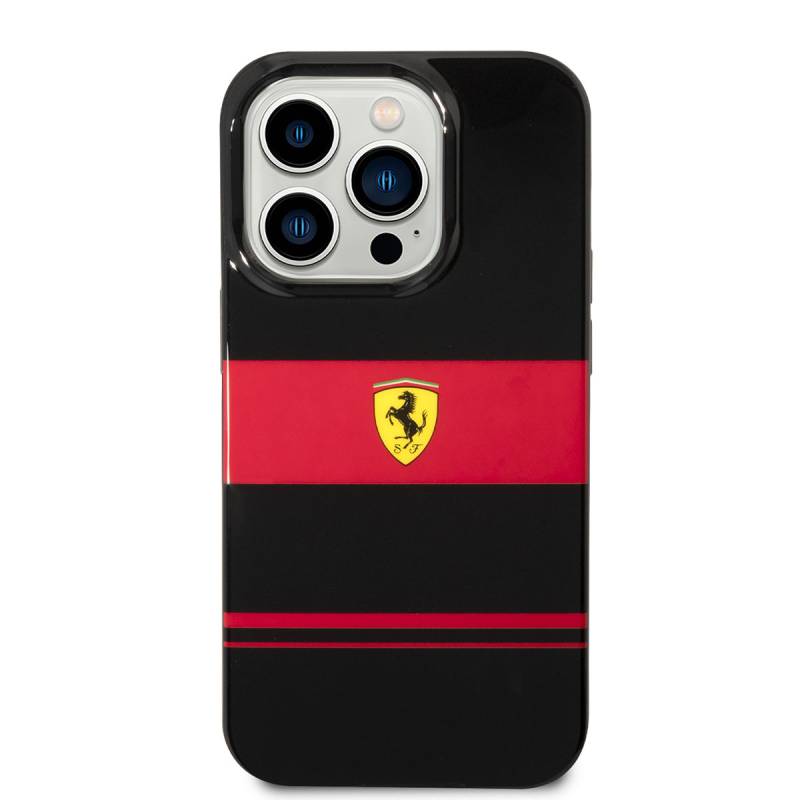 Apple iPhone 14 Pro Max Kılıf Ferrari Orjinal Lisanslı M-safe Şarj Özellikli Yatay Çizgili Dizayn Kapak - 3