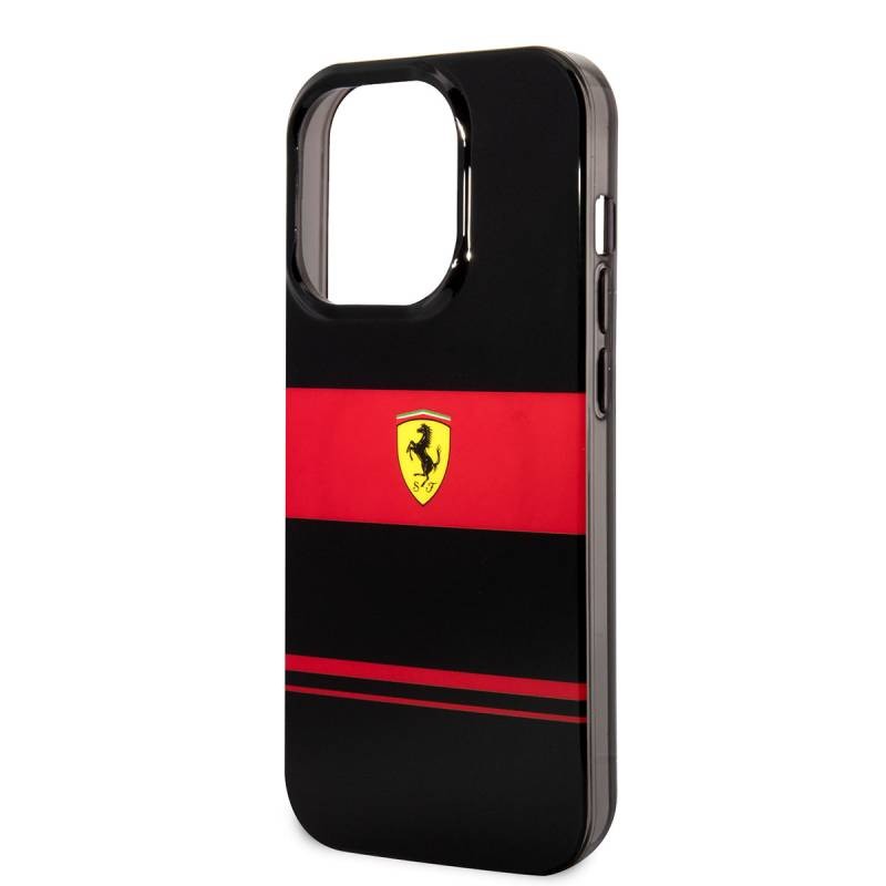 Apple iPhone 14 Pro Max Kılıf Ferrari Orjinal Lisanslı M-safe Şarj Özellikli Yatay Çizgili Dizayn Kapak - 5