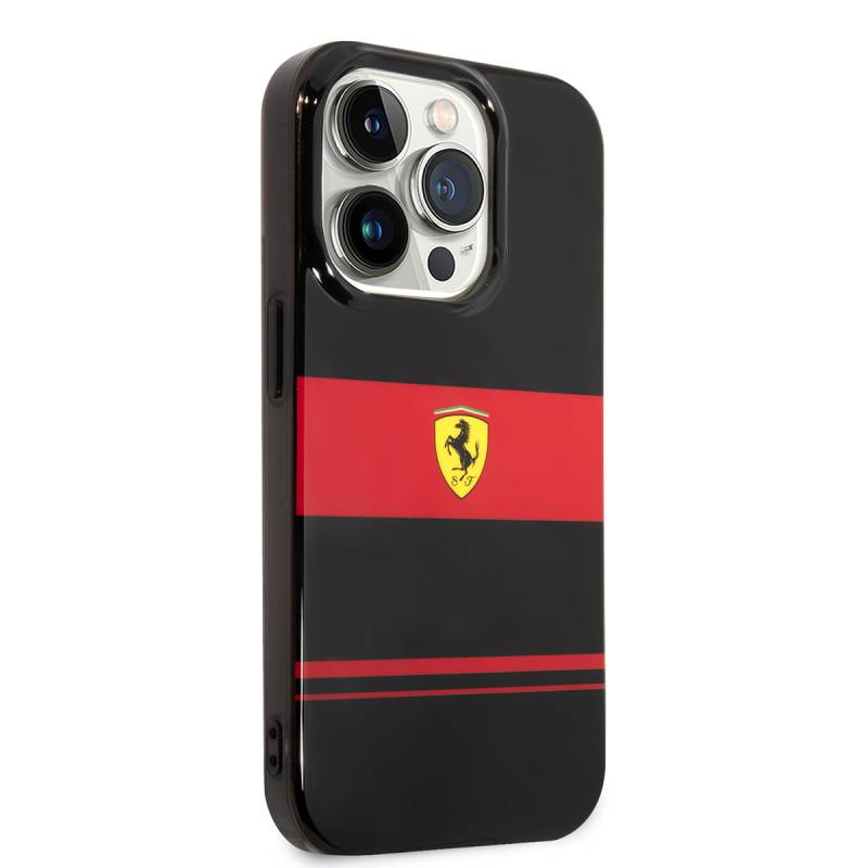 Apple iPhone 14 Pro Max Kılıf Ferrari Orjinal Lisanslı M-safe Şarj Özellikli Yatay Çizgili Dizayn Kapak - 8