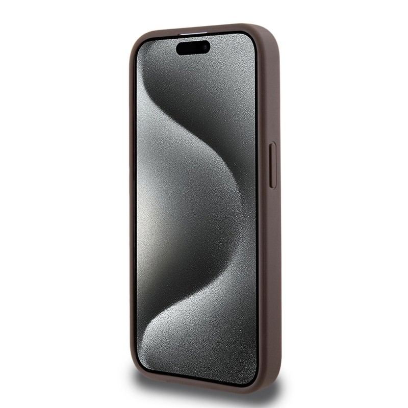 Apple iPhone 14 Pro Max Kılıf Guess Orjinal Lisanslı M-safe Şarj Özellikli PU Üçgen Logo 4G Desenli Kapak - 8