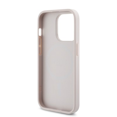 Apple iPhone 14 Pro Max Kılıf Guess Orjinal Lisanslı M-safe Şarj Özellikli PU Üçgen Logo 4G Desenli Kapak - 17