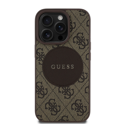 Apple iPhone 14 Pro Max Kılıf Guess Orjinal Lisanslı M-safe Şarj Özellikli Yazı Logolu Circle Classic Kapak - Guess