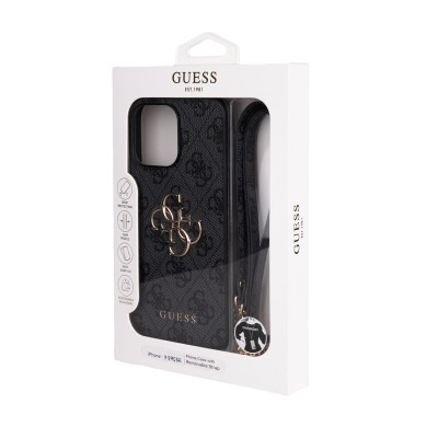 Apple iPhone 14 Pro Max Kılıf Guess Orjinal Lisanslı PU Deri 4G Büyük Metal Logolu Çapraz Vücut Askılı Kapak - 10