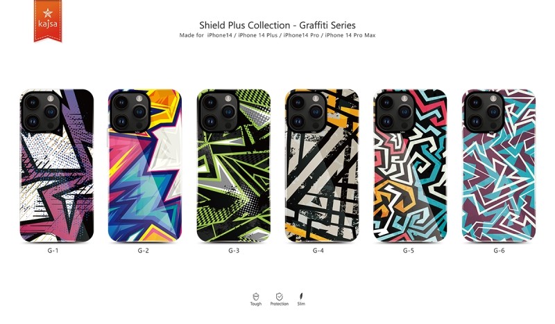 Apple iPhone 14 Pro Max Kılıf HD Desenli Kajsa Shield Plus Grafiti Serisi Kapak - 6