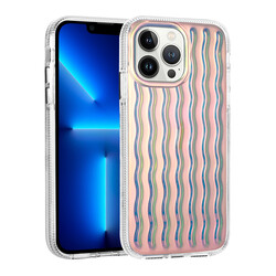 Apple iPhone 14 Pro Max Kılıf Kabartmalı Dalga Tasarımlı Silikon Zore İsmira Kapak - Zore