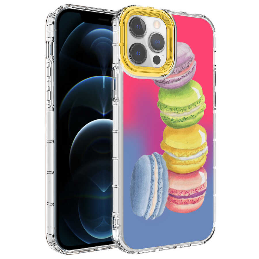 Apple iPhone 14 Pro Max Kılıf Kamera Korumalı Renkli Desenli Sert Silikon Zore Korn Kapak - NO12