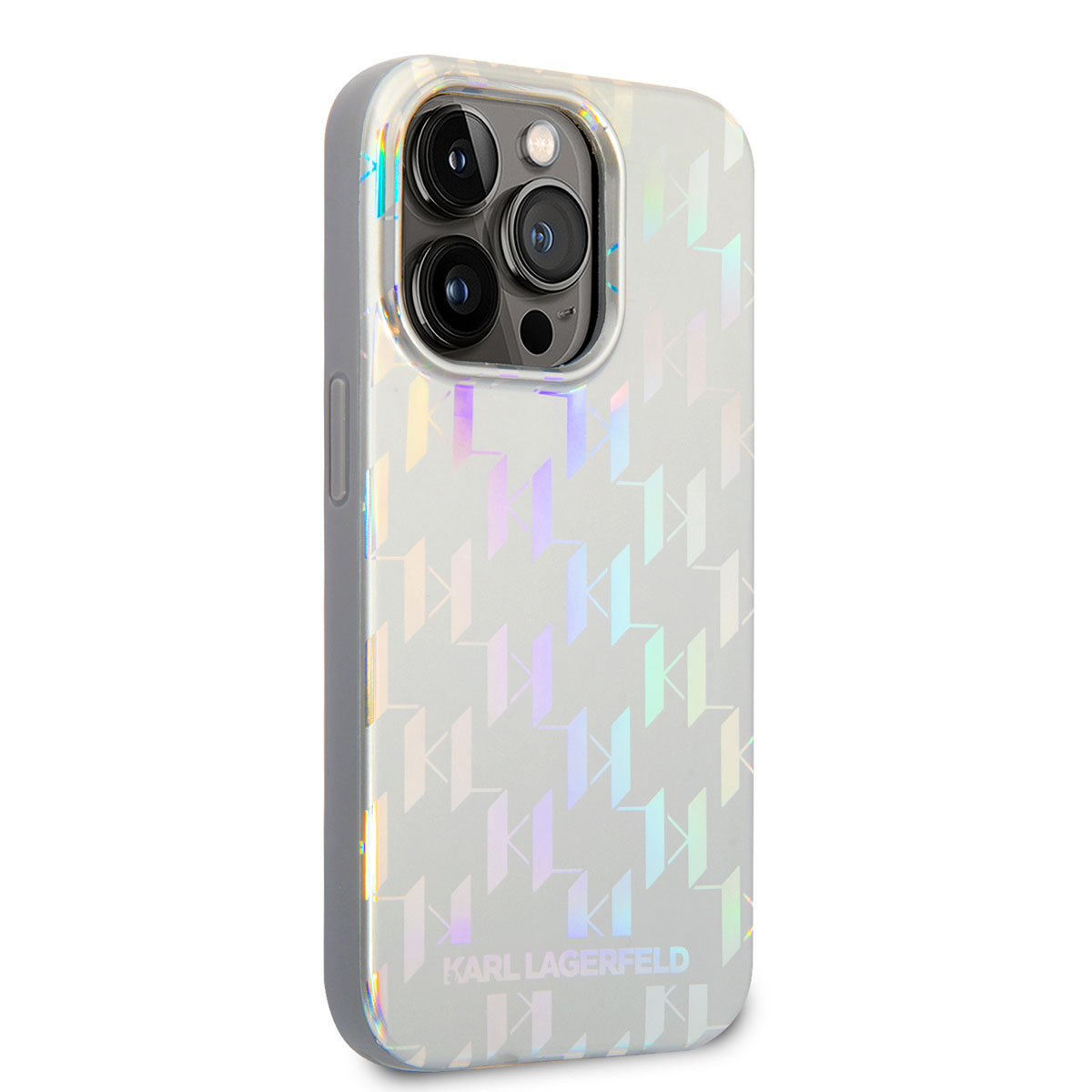 Apple iPhone 14 Pro Max Kılıf Karl Lagerfeld Hologram Dizayn Kapak - Gümüş