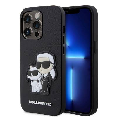 Apple iPhone 14 Pro Max Kılıf Karl Lagerfeld Saffiano Deri K&C Dizayn Kapak - Karl Lagerfeld