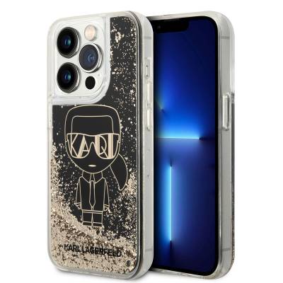 Apple iPhone 14 Pro Max Kılıf Karl Lagerfeld Sıvılı Simli Gatsby Dizayn Kapak - Karl Lagerfeld