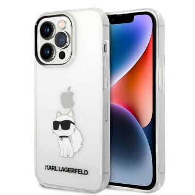 Apple iPhone 14 Pro Max Kılıf Karl Lagerfeld Transparan Choupette Dizayn Kapak - Karl Lagerfeld
