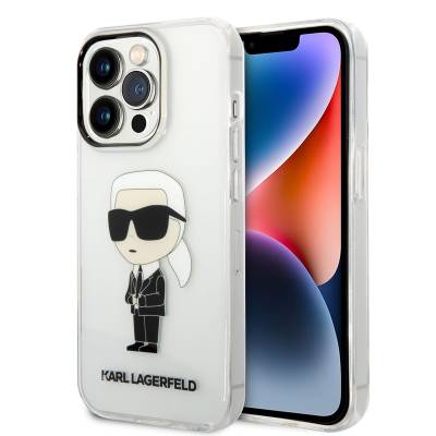 Apple iPhone 14 Pro Max Kılıf Karl Lagerfeld Transparan İkonik Karl Dizayn Kapak - Karl Lagerfeld