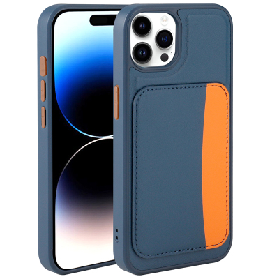 Apple iPhone 14 Pro Max Kılıf Kartlıklı Zore X-Kart Silikon Kapak - Zore