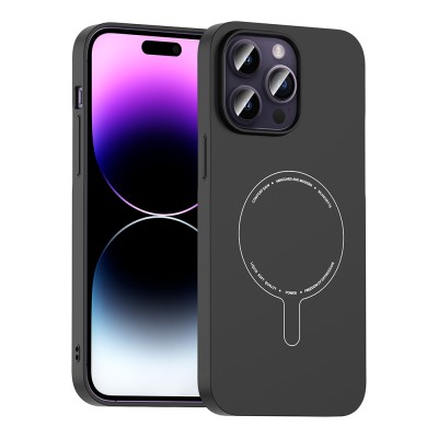 Apple iPhone 14 Pro Max Kılıf M-Safe Şarj Özellikli Kamera Korumalı Zore Elio Sert PC Kapak - 4