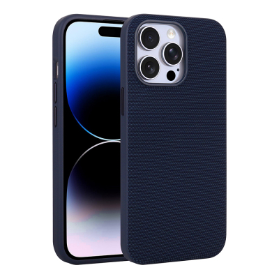 Apple iPhone 14 Pro Max Kılıf M-Safe Şarj Özellikli Kumaş Tasarımlı Zore Miami Sert PC Kapak - Zore
