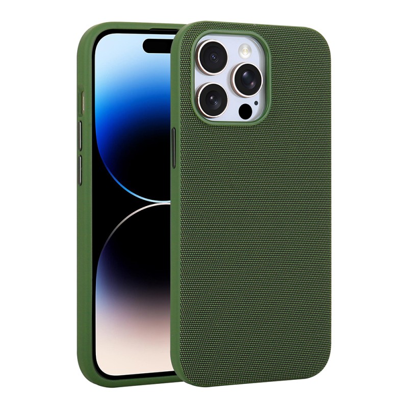 Apple iPhone 14 Pro Max Kılıf M-Safe Şarj Özellikli Kumaş Tasarımlı Zore Miami Sert PC Kapak - 3