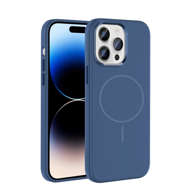 Apple iPhone 14 Pro Max Kılıf M-Safe Şarj Özellikli Metal Kamera Çerçeveli Zore Edi Silikon Kapak - Zore