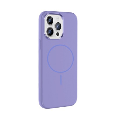 Apple iPhone 14 Pro Max Kılıf M-Safe Şarj Özellikli Metal Kamera Çerçeveli Zore Edi Silikon Kapak - 11
