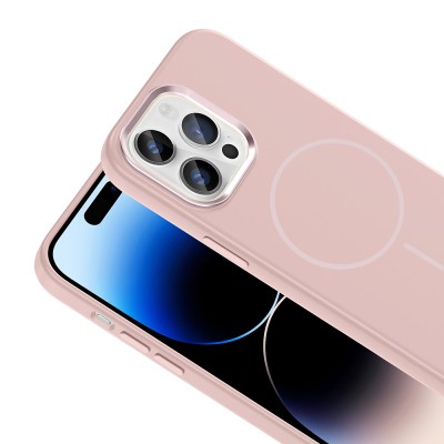 Apple iPhone 14 Pro Max Kılıf M-Safe Şarj Özellikli Metal Kamera Çerçeveli Zore Edi Silikon Kapak - 19