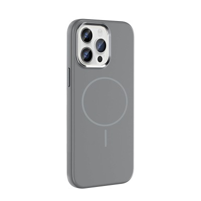 Apple iPhone 14 Pro Max Kılıf M-Safe Şarj Özellikli Metal Kamera Çerçeveli Zore Edi Silikon Kapak - 13