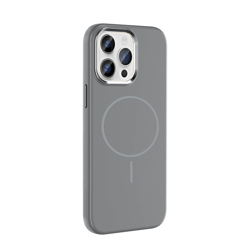 Apple iPhone 14 Pro Max Kılıf M-Safe Şarj Özellikli Metal Kamera Çerçeveli Zore Edi Silikon Kapak - 13