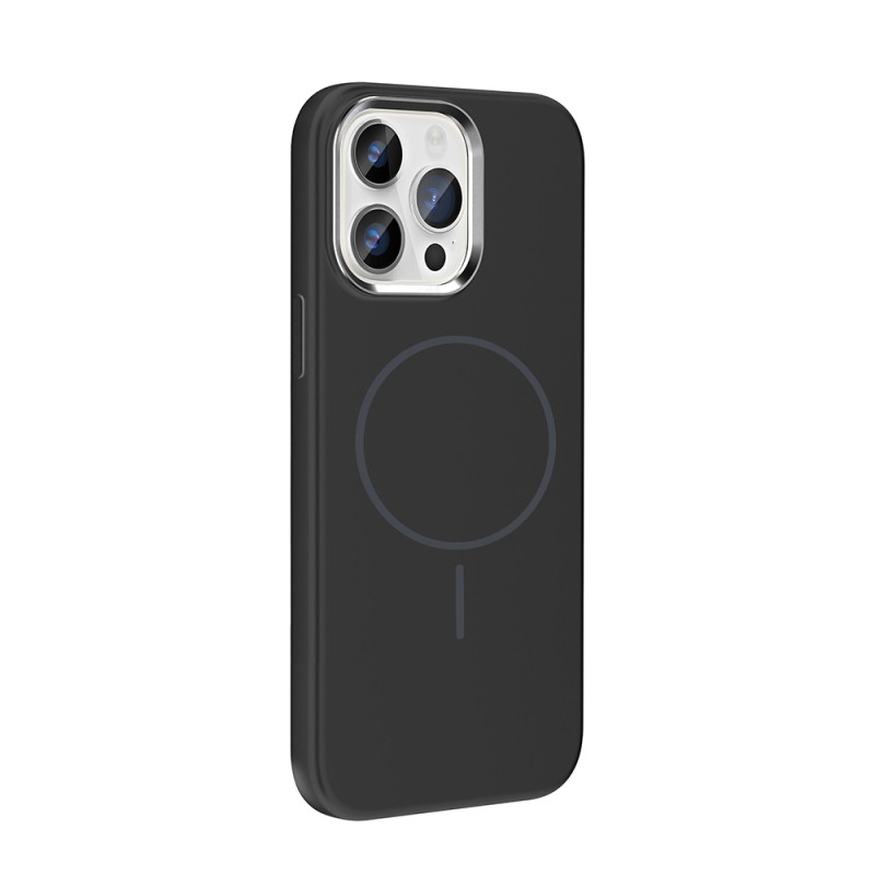 Apple iPhone 14 Pro Max Kılıf M-Safe Şarj Özellikli Metal Kamera Çerçeveli Zore Edi Silikon Kapak - 15