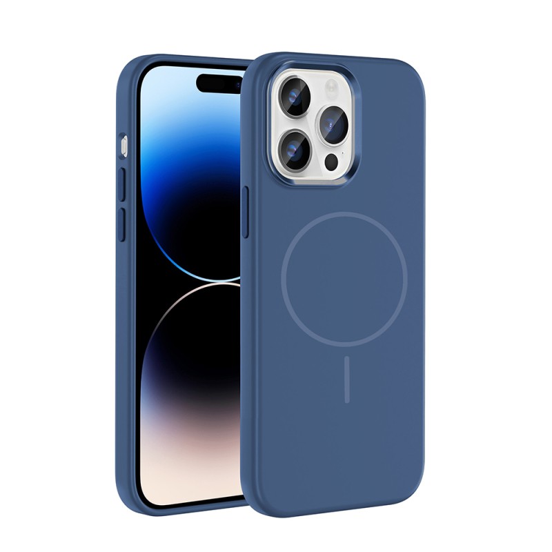 Apple iPhone 14 Pro Max Kılıf M-Safe Şarj Özellikli Metal Kamera Çerçeveli Zore Edi Silikon Kapak - 2