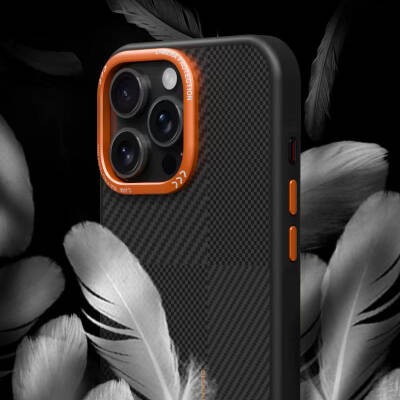 Apple iPhone 14 Pro Max Kılıf M-safe Şarj Özellikli Karbon Fiber Görünümlü Zore Kamp Kapak - 5