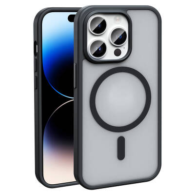 Apple iPhone 14 Pro Max Kılıf M-safe Şarj Özellikli Mat Arka Yüzey Zore Sio Kapak - Zore