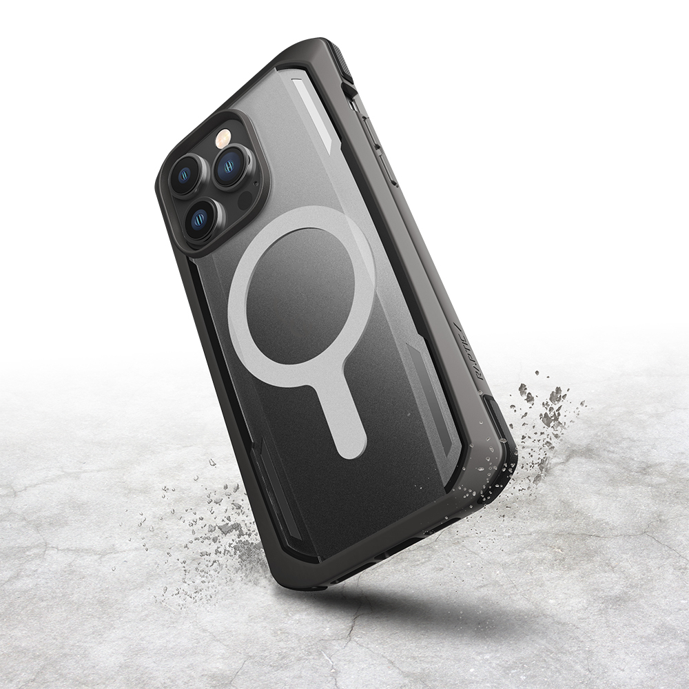 Apple iPhone 14 Pro Max Kılıf M-safe Şarj Özellikli Raptic Secure Serisi Çift Kat TPU Kenarlı Şeffaf Arka Yüzeyli Kapak - Siyah