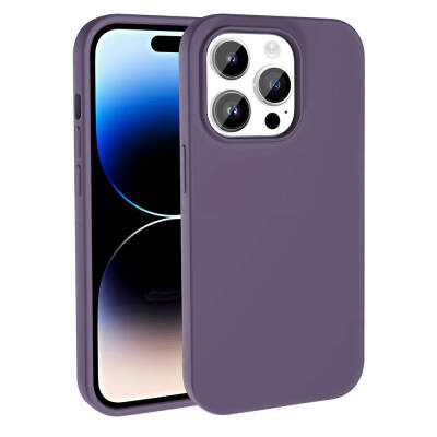 Apple iPhone 14 Pro Max Kılıf M-safe Şarj Özellikli Sıvı Teknolojili Silinebilir Sert Zore Kivi Kapak - Zore