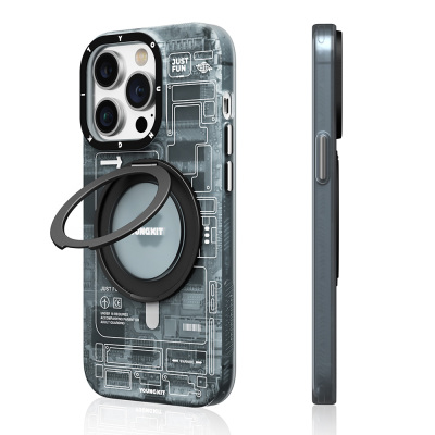 Apple iPhone 14 Pro Max Kılıf M-safe Şarj Özellikli Youngkit 360° Standlı Technology Serisi Kapak - Youngkit