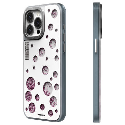 Apple iPhone 14 Pro Max Kılıf M-safe Şarj Özellikli Youngkit Quicksand Beads Serisi Kapak - Youngkit