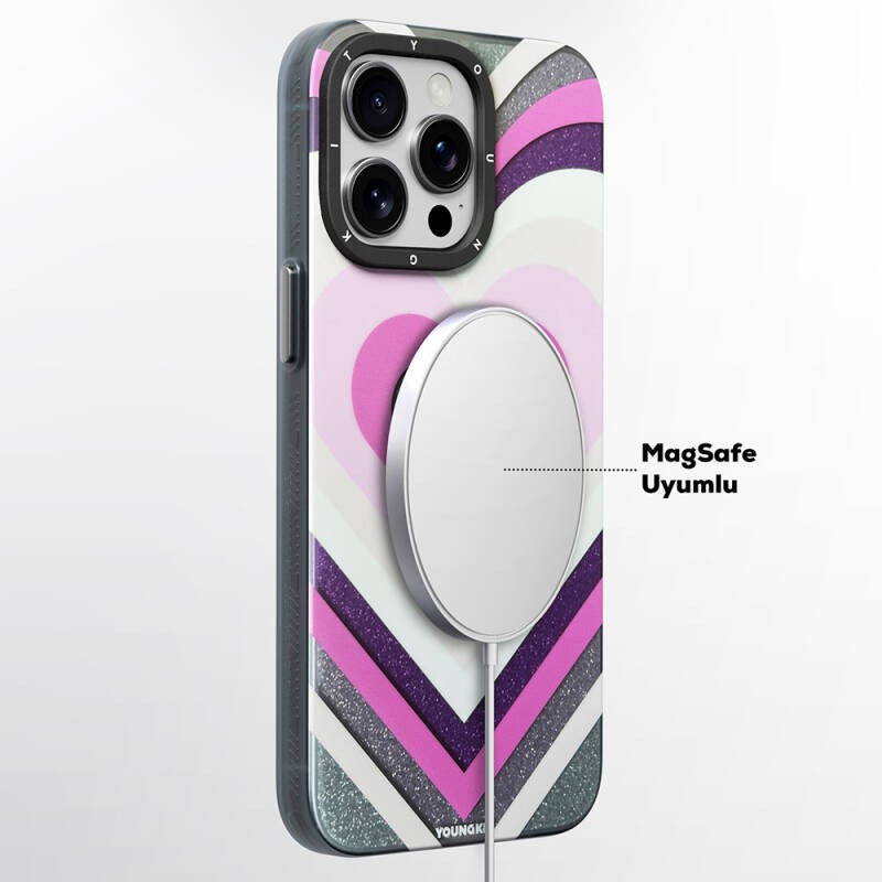 Apple iPhone 14 Pro Max Kılıf M-safe Şarj Özellikli Youngkit Star Dazzle Serisi Kapak - 8