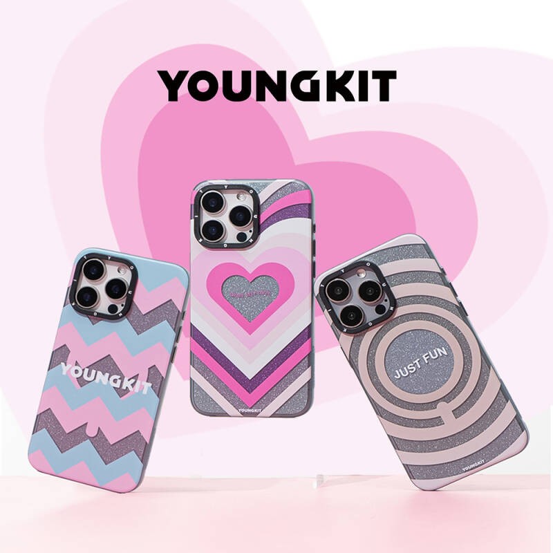 Apple iPhone 14 Pro Max Kılıf M-safe Şarj Özellikli Youngkit Star Dazzle Serisi Kapak - 9