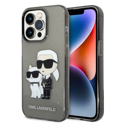 Apple iPhone 14 Pro Max Kılıf Karl Lagerfeld Transparan Simli K&C Dizayn Kapak - Karl Lagerfeld