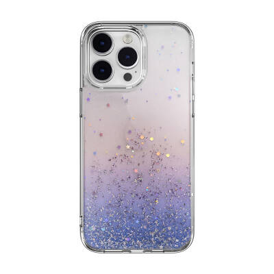 Apple iPhone 14 Pro Max Kılıf Parlayan Simli Şeffaf Lisanslı Switcheasy Starfield Kapak - Switcheasy