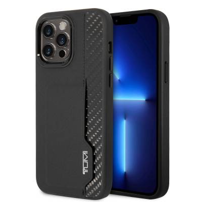 Apple iPhone 14 Pro Max Kılıf TUMI Deri Ve Hakiki Alüminyum Kartlıklı Dizayn Kapak - TUMI