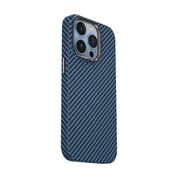 Apple iPhone 14 Pro Max Kılıf ​​​​​Wiwu Karbon Fiber Görünümlü Magsafe Wireless Şarj Özellikli Kabon Kapak - Thumbnail