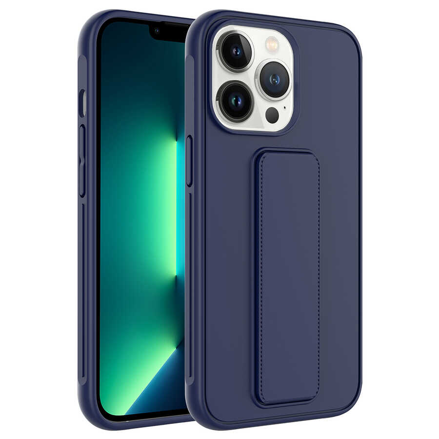 Apple iPhone 14 Pro Max Kılıf Zore Qstand Kapak - Lacivert
