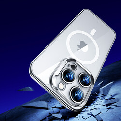 Apple iPhone 14 Pro Max Magsafe Şarj Özellikli Premium Cam Arka Yüzey Benks Electroplated Kapak - Thumbnail
