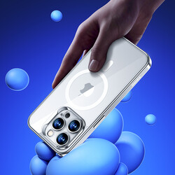 Apple iPhone 14 Pro Max Magsafe Şarj Özellikli Premium Cam Arka Yüzey Benks Electroplated Kapak - Thumbnail