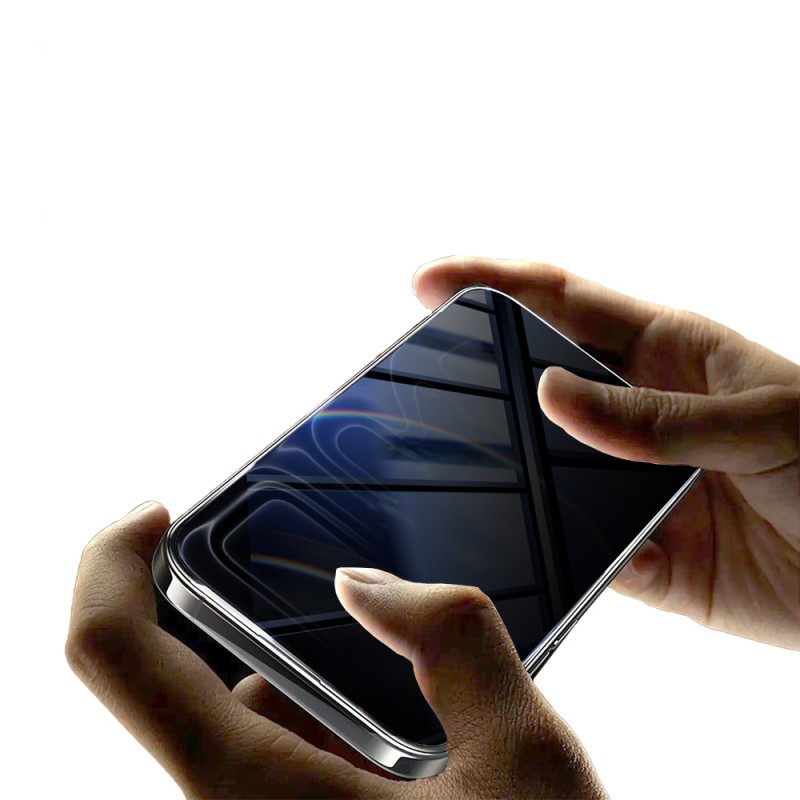 Apple iPhone 14 Pro Max Zore 2.5D Oliv Privacy Temperli Cam Ekran Koruyucu + Kolay Uygulama Aparatı - 4