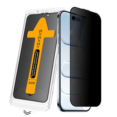 Apple iPhone 14 Pro Max Zore 2.5D Oliv Privacy Temperli Cam Ekran Koruyucu + Kolay Uygulama Aparatı - 2
