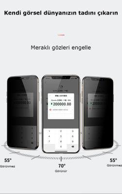 Apple iPhone 14 Pro Max Zore Kor Privacy Cam Ekran Koruyucu