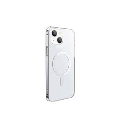 Apple iPhone 14 Wiwu Magsafe Şarj Özellikli Lens Korumalı Şeffaf Silikon Kapak - Thumbnail