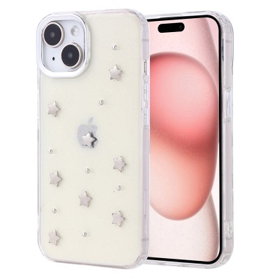 Apple iPhone 15 Case Airbag Design Glitter Transparent Zore Kutup Cover - 3