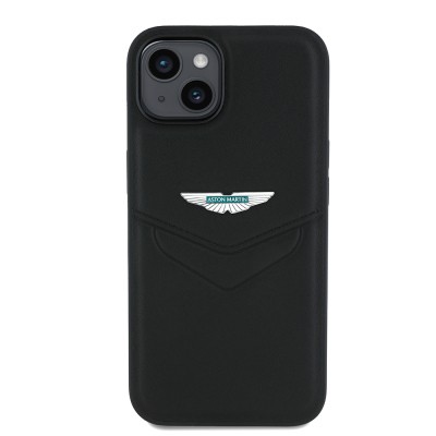 Apple iPhone 15 Case Aston Martin Original Licensed Victory Design PU Leather Metal Logo Cover - 4