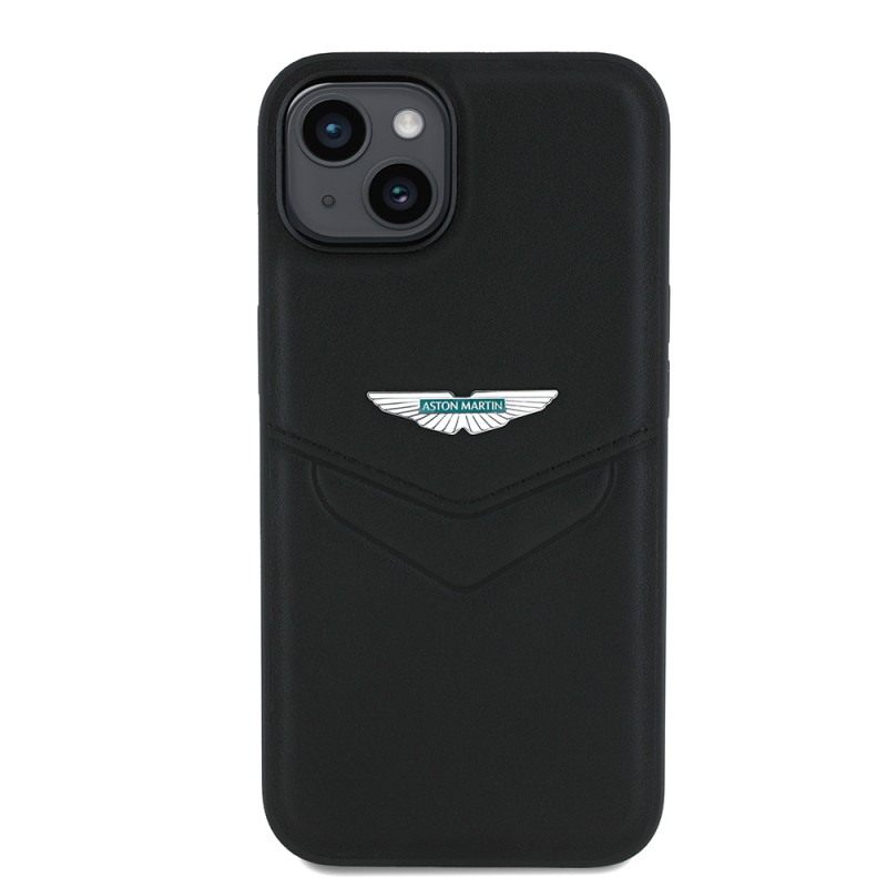 Apple iPhone 15 Case Aston Martin Original Licensed Victory Design PU Leather Metal Logo Cover - 4